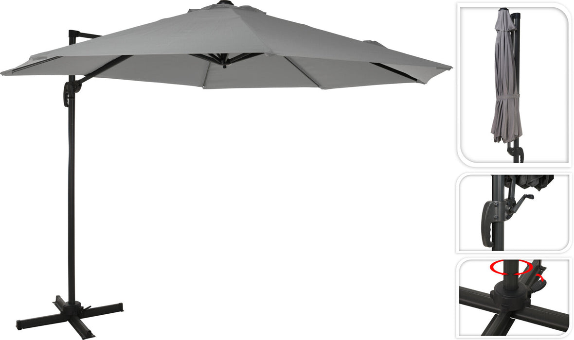 Koopman Sapienza Overhanging Parasol 3m Light Grey