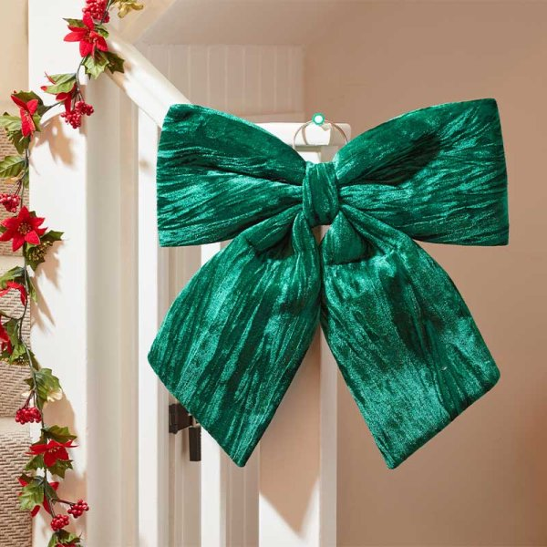 Smart Garden 34Cm Velvet Bow - Emerald