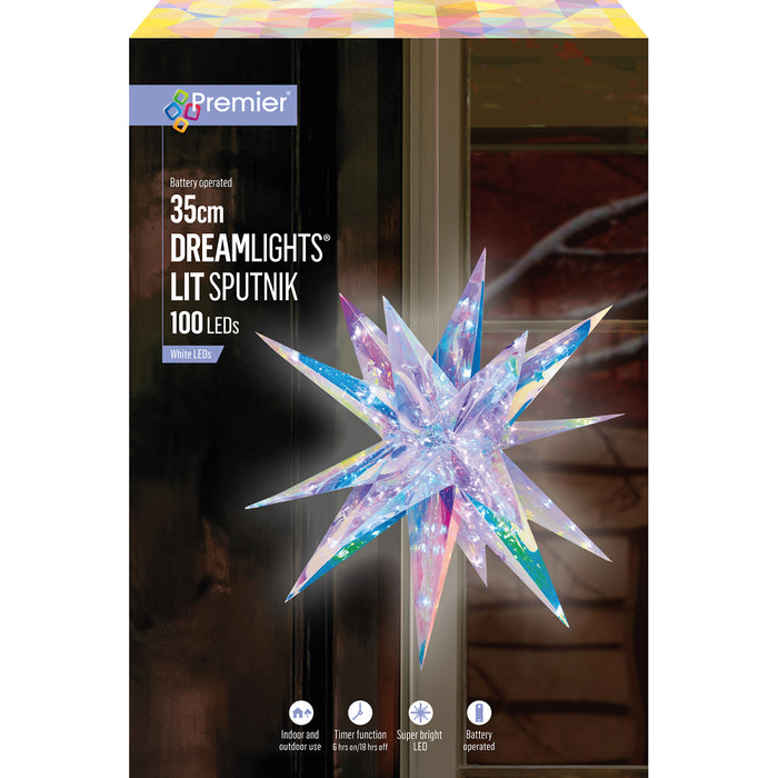 Premier Timer White 100 LED's Light Sputnik (35cm)