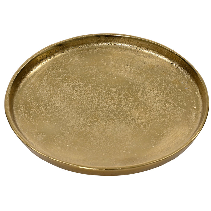 Kaemingk Deco Plate Aluminium Gold (Dia.30.5Cm X H.2.5Cm)