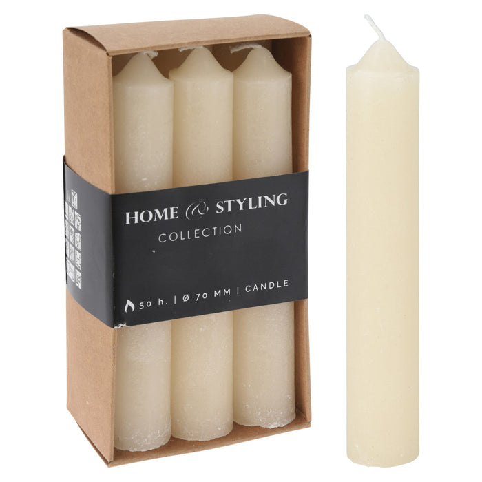 Koopman Diner Candle S6 2X12Cm Ivory