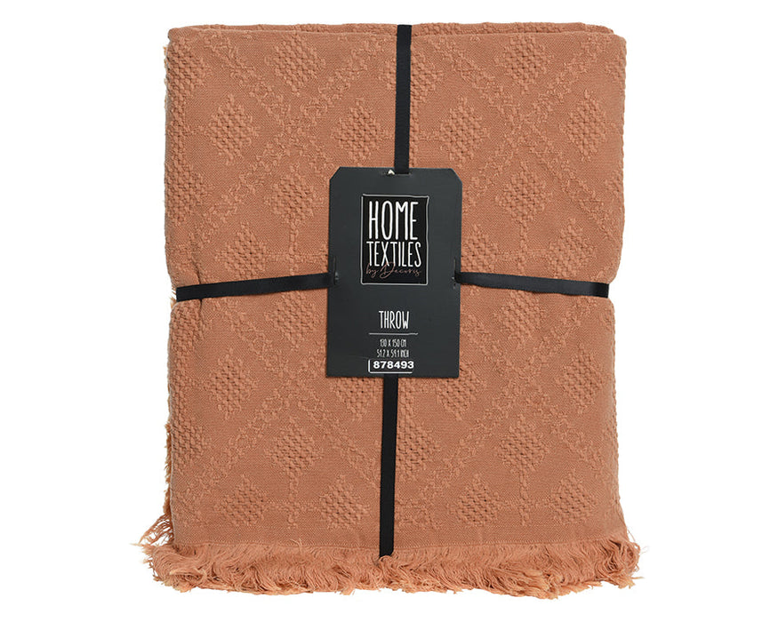 Kaemingk Cognac Cotton Throw 127cm x 150cm