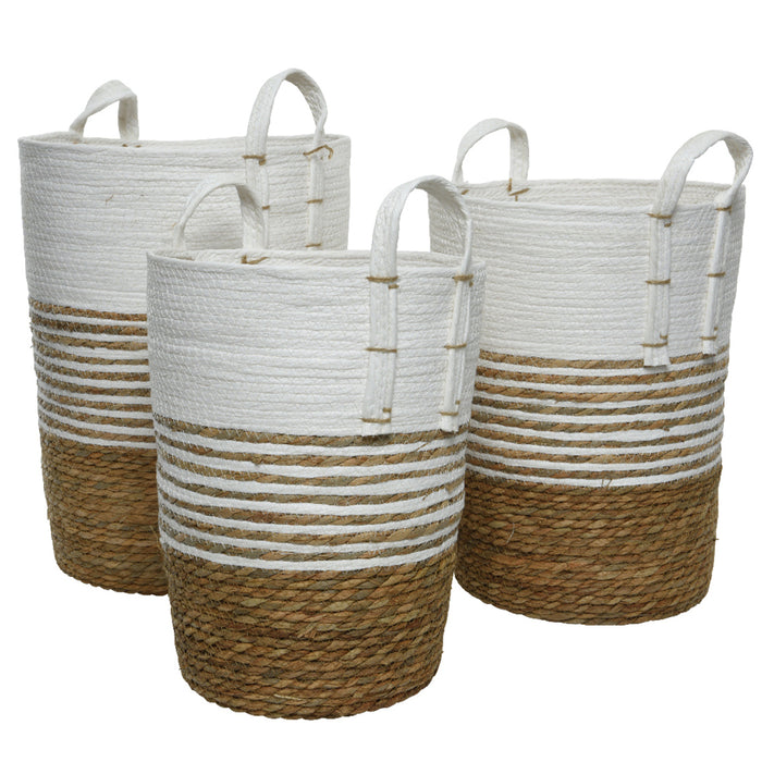 Kaemingk Paper Rope Round Basket 37cm x 43cm