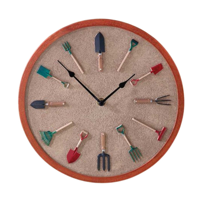 Outside In Garden Tools Wall Clock 12"