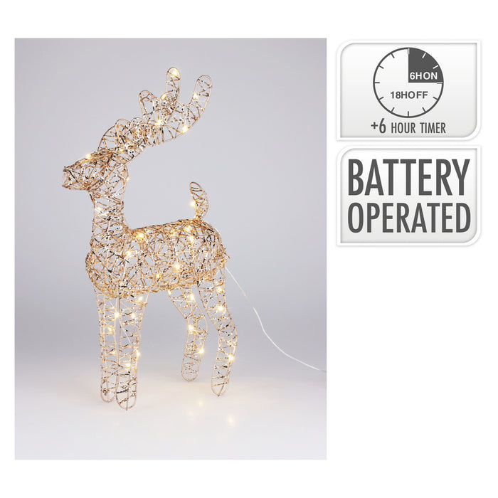 Koopman Reindeer Deco LED 40Cm Gold