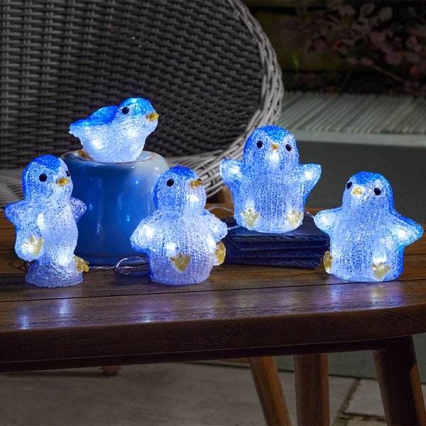 Smart Garden Inlit Ice Penguins - Set Of 5