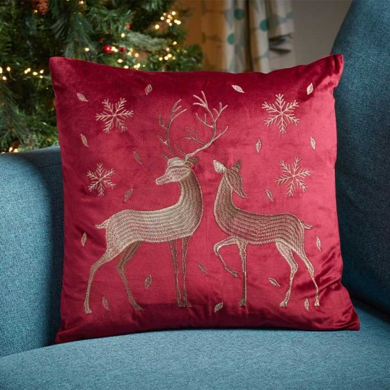 Smart Garden Reindeer Cushion - Ruby