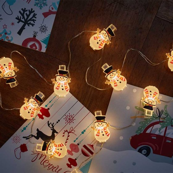 Smart Garden Clipcard Snowman String Lights - Set Of 10