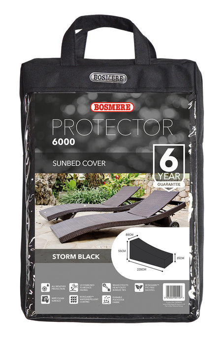 Bosmere Protector 6000 Sunbed Cover - Storm Black