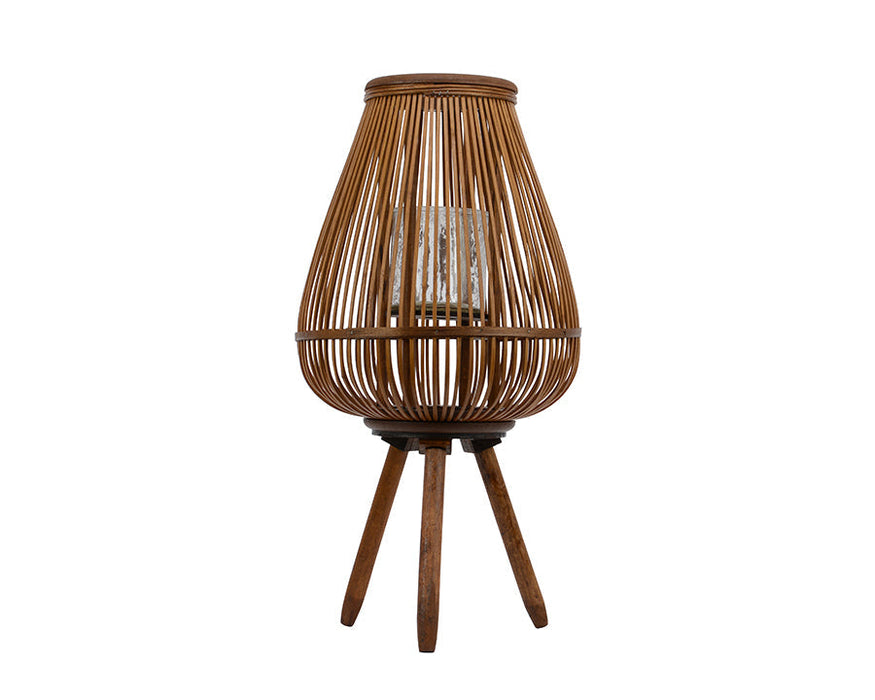 Kaemingk Round Lantern Bamboo H43Cm