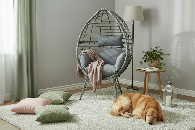 Kaemingk Evora Standing Grey Egg Chair