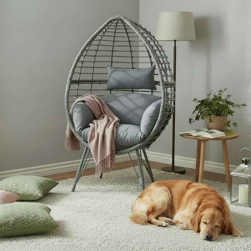 Kaemingk Evora Standing Grey Egg Chair