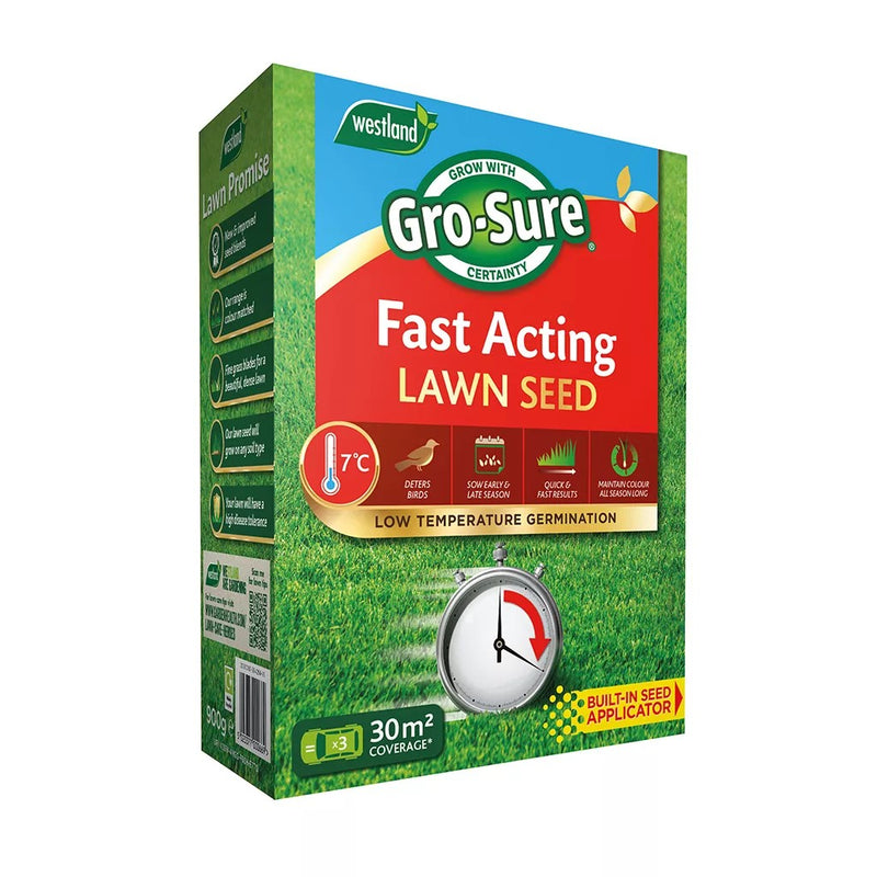 Westland Gro-Sure Fast Acting Lawn Seed 30m2 + 20% XF Box EQP