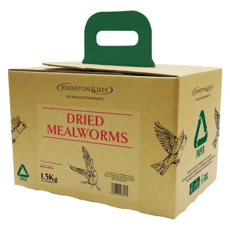 Johnston & Jeff Dried Mealworms In Ecobox 1.5kg