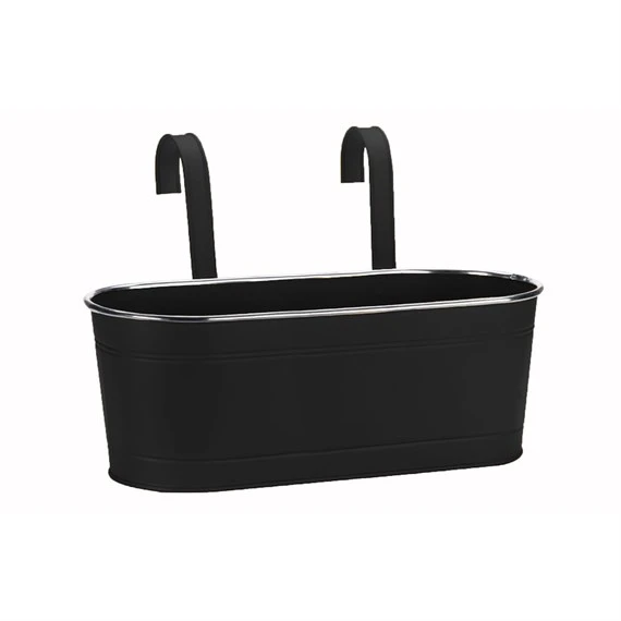 Smart Garden 15in Fence & Balcony Hanging Planter Black