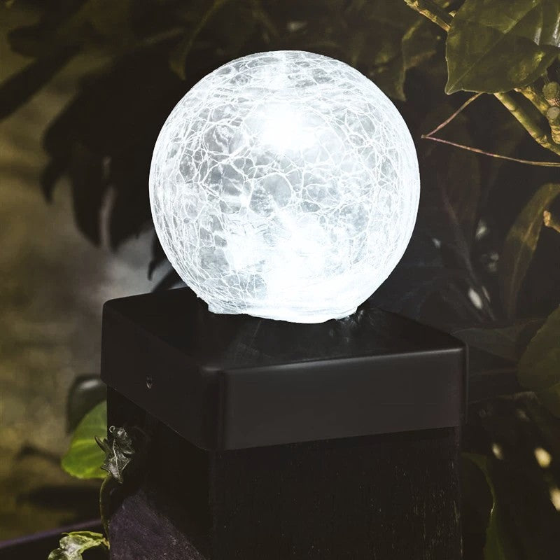 Smart Solar Crackle Ball Post Light