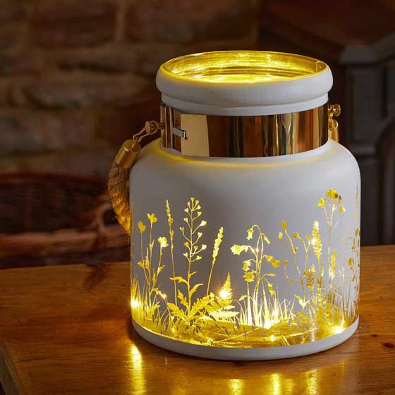 Outside In Meadow Lantern - White