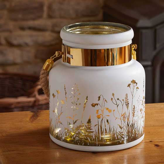 Outside In Meadow Lantern - White