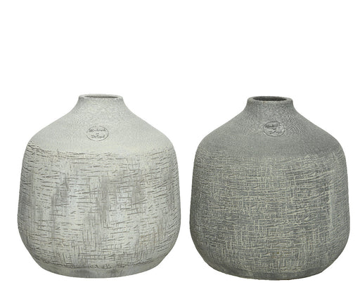Kaemingk-Light-Grey-Terracotta-Vase-With-Structure-2-Assorted-Colours