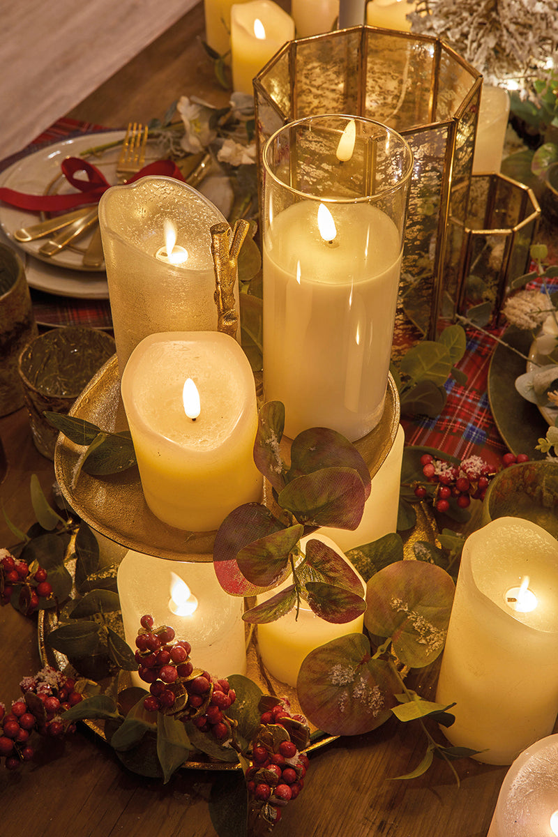 Kaemingk Candle In Glass With LED Wick Battery Operated H15cm Dia10Cm