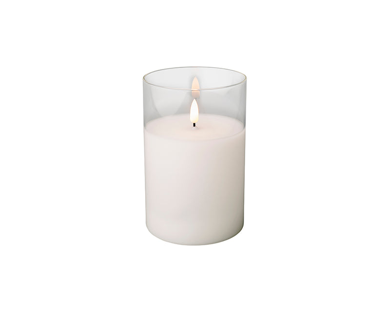 Kaemingk Candle In Glass With LED Wick Battery Operated H15cm Dia10Cm