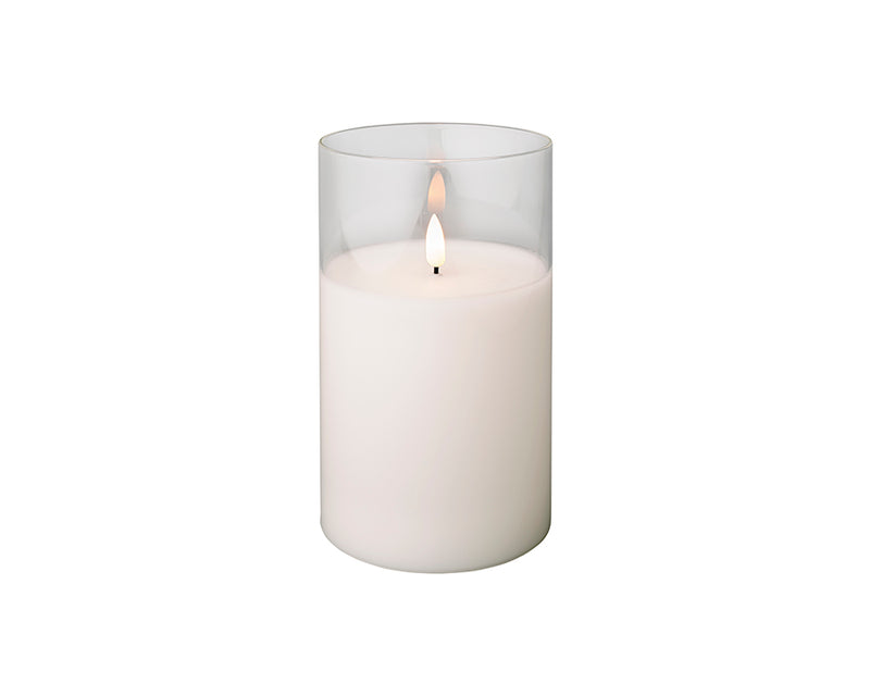 Kaemingk Candle In Glass With LED Wick Battery Operated H17.5cm Dia10Cm