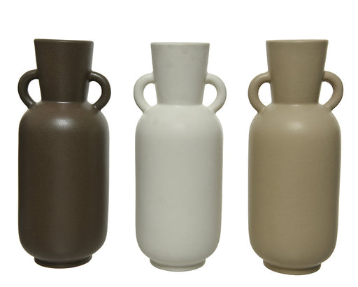 Kaemingk-Earthenware-Matt-Vase-With-2-Handles-3-Colours-Assorted-H30Cm