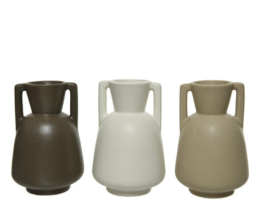 Kaemingk-Earthenware-Matt-Vase-With-2-Handles-3-Colours-Assorted-H18Cm