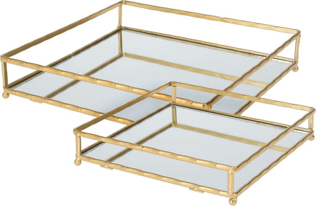 Koopman-Gold-Mirrored-Decorative-Square-Tray-Organizer-